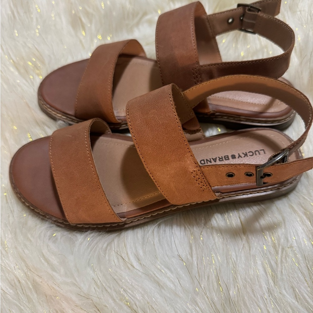 Lucky Brand Women's Brown Strap Sandals - Picture 2 of 4